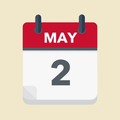 Calendar icon showing 2nd May