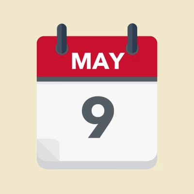 Calendar icon showing 9th May
