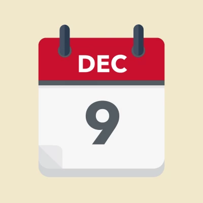Calendar icon showing 9th December