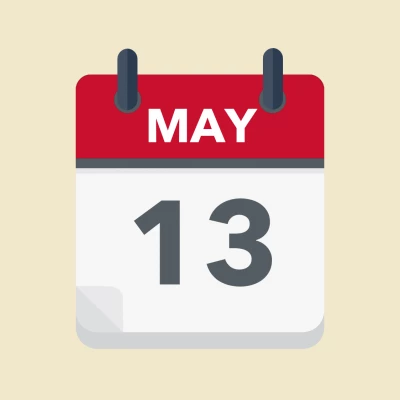 Calendar icon showing 13th May