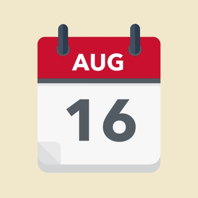 Calendar icon showing 16th August