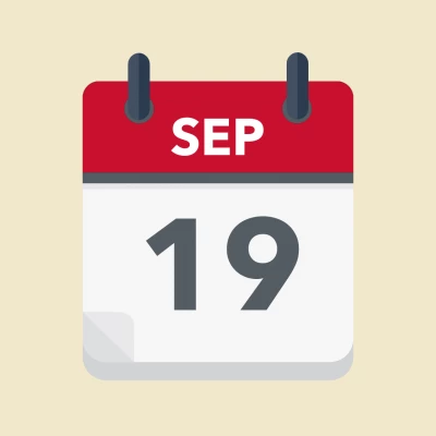 Calendar icon showing 19th September