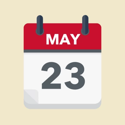 Calendar icon showing 23rd May